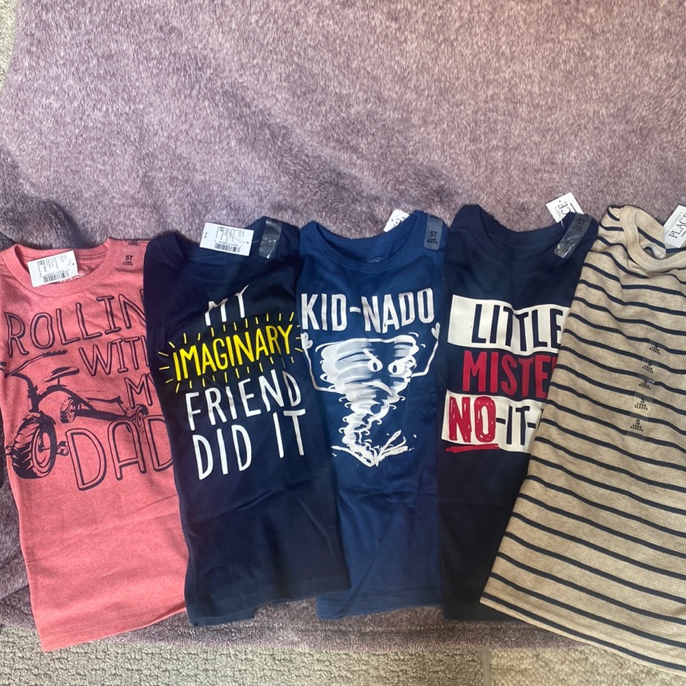 Set of 5 NWT Long Sleeved Boys Shirts Size 5